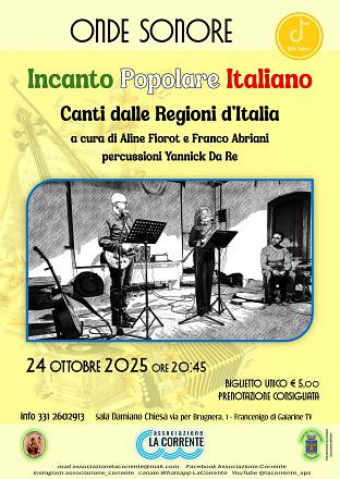 Onde sonore incanto popolare italiano canti dalle regioni d'italia